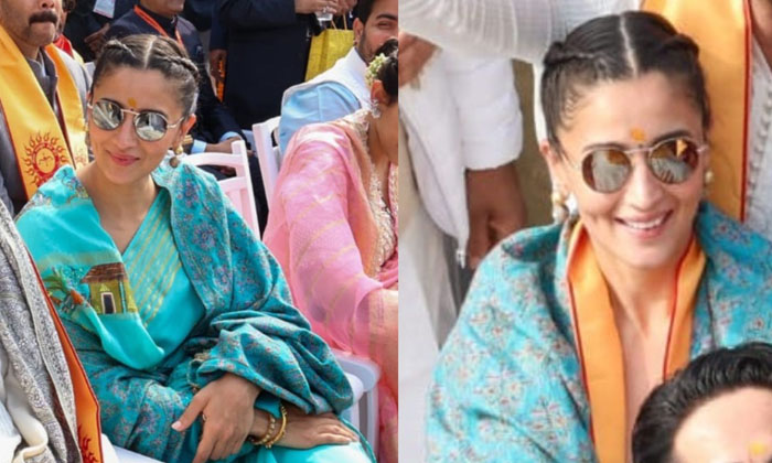  Alia Bhatt Wears Stunnin Ramayan Inspired Saree At Ayodhya Ram Mandir Ceremony-TeluguStop.com