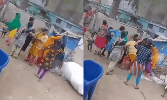  Group Of Two Women Engaged In Wwe Type Fight In Kanpur Video Viral Details, Vira-TeluguStop.com