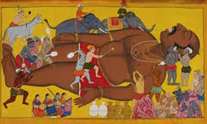 Telugu Bakthi, Kaikasi, Kumbhakarnas, Lord Brahma, Sleeps, Surpana, Vibhishana,