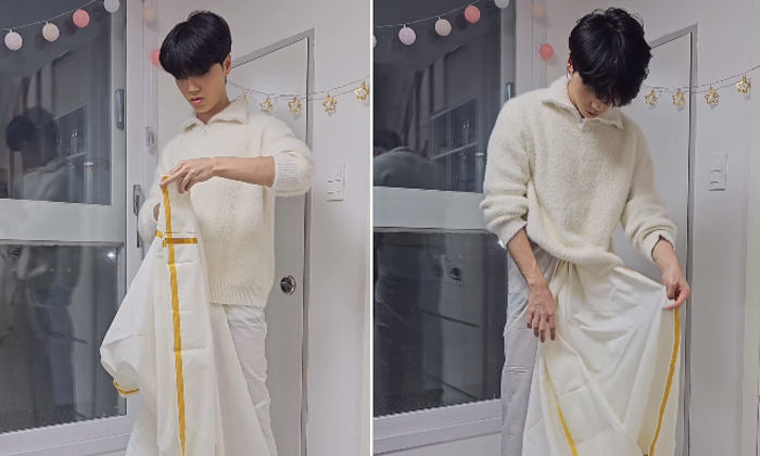  South Korean Man Wears Traditional South Indian Dhoti Viral Video-TeluguStop.com