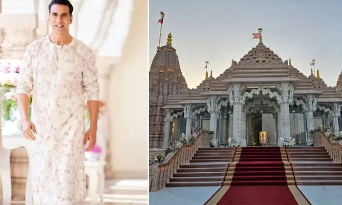  Bollywood Senior Hero Akshay Kumar Visits First Hindu Temple In Abu Dhabi-TeluguStop.com