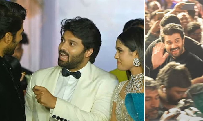  Hero Ashish Wife Exited While Seeing Vijay Deverakonda In Their Wedding Recepti-TeluguStop.com