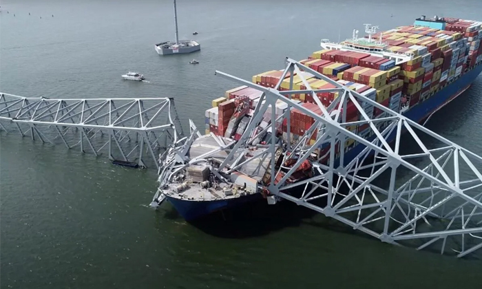 Telugu Baltimorebridge, Baltimore Port, Cargo Ship, Francisscott, Indian Crew, J