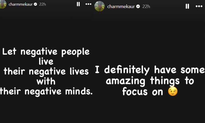  Charmi Sensational Post About Negative Thinking People-TeluguStop.com