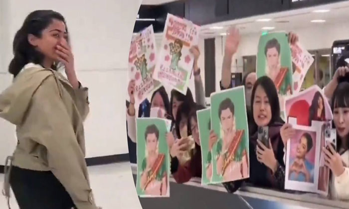  Japanese Fans Gave A Surprising Welcome To Rashmika At Tokyo Airport , Rashmika-TeluguStop.com