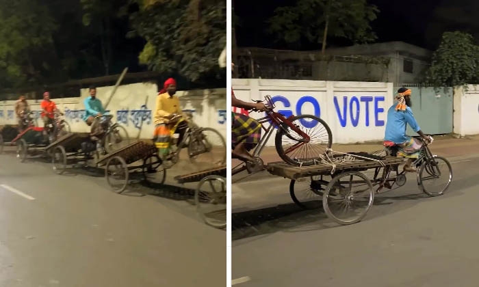  Video Viral Bangladeshi Rickshawala That Looks Wow With Jugad-TeluguStop.com