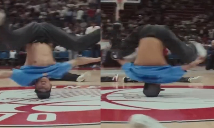  Man Performs Head Spin At Shopping Mall Video Viral-TeluguStop.com