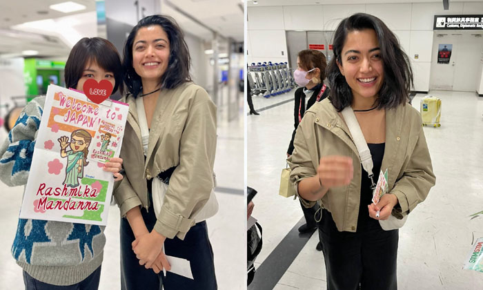  National Crush Rashmika Mandanna Fans Surprising Welcome For The Star At Tokyo-TeluguStop.com