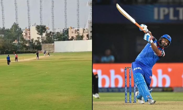 Rishabh Pant Smashes His Trademark One Handed Six Ahead Of Ipl 2024 Video Viral Rishabh Pant Smashes His Trademark One Handed Six Ahead Of Ipl 2024 Video Viral-TeluguStop.com
