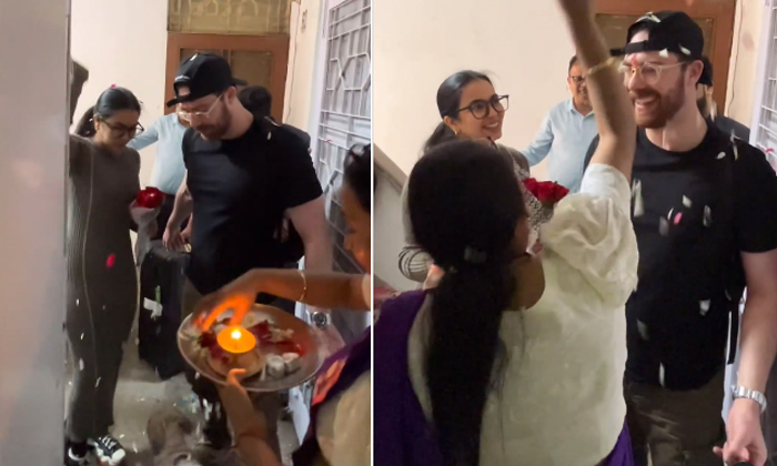  British Boyfriend Welcomed With Love By Indian Family Video Viral Details, Briti-TeluguStop.com