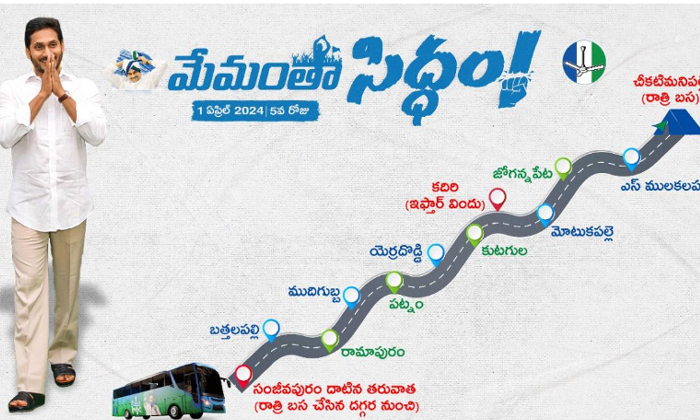  Cm Jagan Tweenty First Day Bus Trip Schedule , Cm Jagan, Bus Yatra, Ap Elections-TeluguStop.com