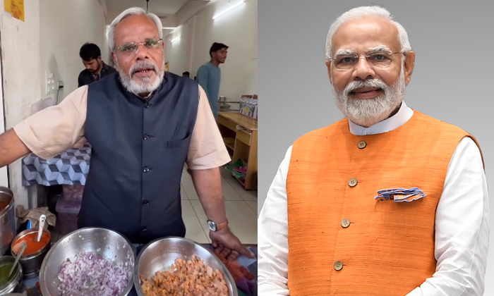  Meet The Gujarat Pani Puri Seller Who Looks Like Pm Modi Viral Video Details, Vi-TeluguStop.com