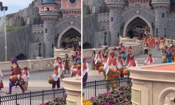  Bhangra Dance In Disneyland Paris.. Goofy Character Shaking The Internet , Goofy-TeluguStop.com