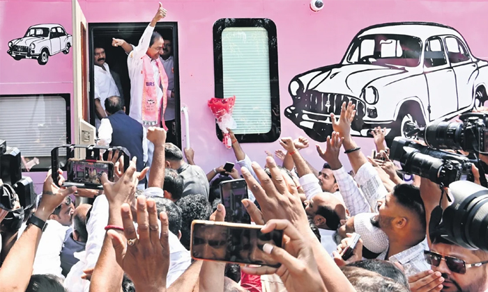  Second Day Kcr Bus Trip In Suryapet Details, Brs , Ex Cm Kcr, Brs President Kcr,-TeluguStop.com