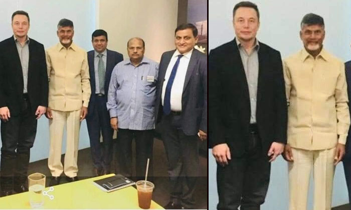  Tdp Pic Saying That Chandrababu Met Elon Musk Morphing , Tdp Pic, Chandrababu,-TeluguStop.com