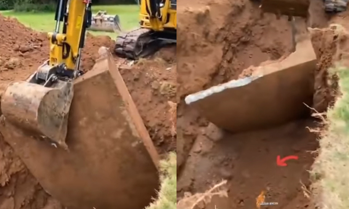  The Viral Video Was Accidentally Discovered While Digging With Jcb, Social Media-TeluguStop.com