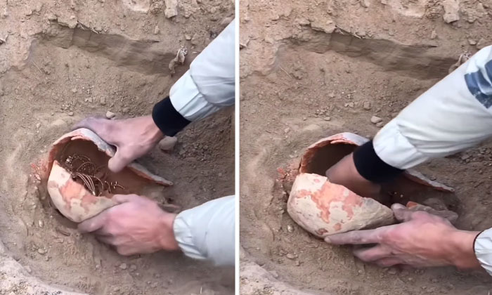  Video Viral: The Jar That Came Out While Plowing The Land.. After Opening It..,-TeluguStop.com