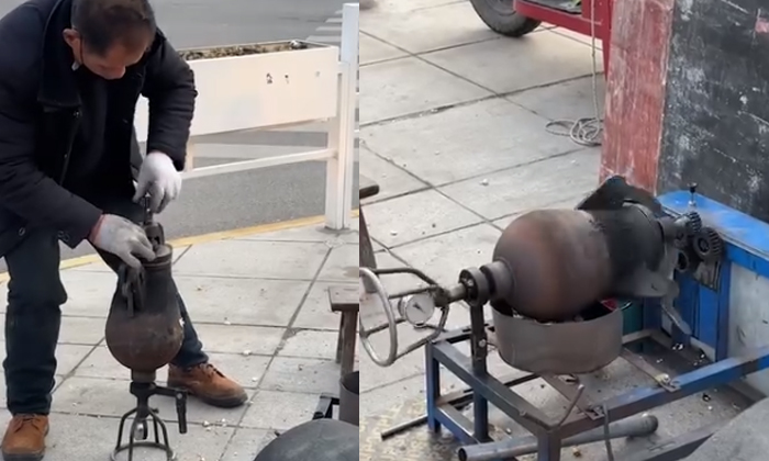  This Is How Popcorn Is Made In China Video Viral Details, Popcorn, Street Food,-TeluguStop.com