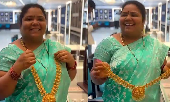  Kumari Aunty Purchase New Gold Haram Video Goes Viral , Kumari Aunty, Food Busin-TeluguStop.com