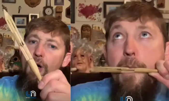  American Man Who Played Assamese Musical Instrument Video Viral, Music, American-TeluguStop.com