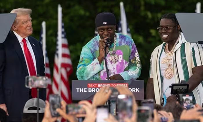  Donald Trump Shares Stage At Massive Bronx Rally With Drill Rappers Accused Of M-TeluguStop.com