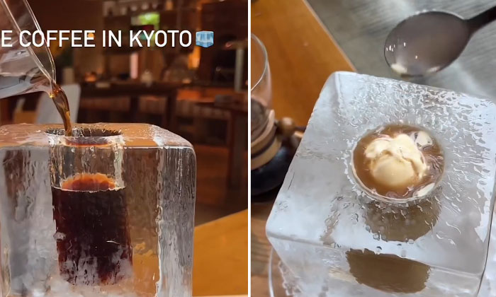  Japan Cafe Serving Coffee In Ice Cube, Japan, Cold Coffee, Black Coffee, Ice Pi-TeluguStop.com