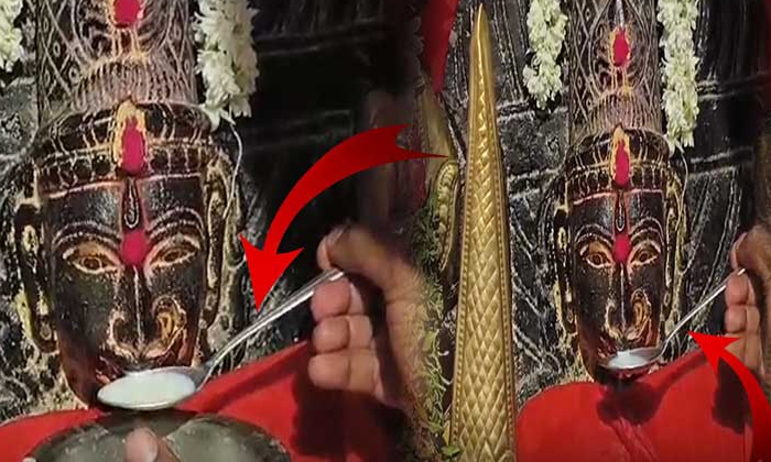  Madeenaguda Pochamma Thalli Idol Drinking Milk In Hyderabad Video Goes Viral Det-TeluguStop.com