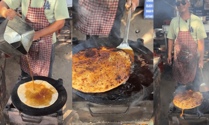  Shocking To See The Video Of The Person Doing Paratha With Diesel, Viral News, V-TeluguStop.com