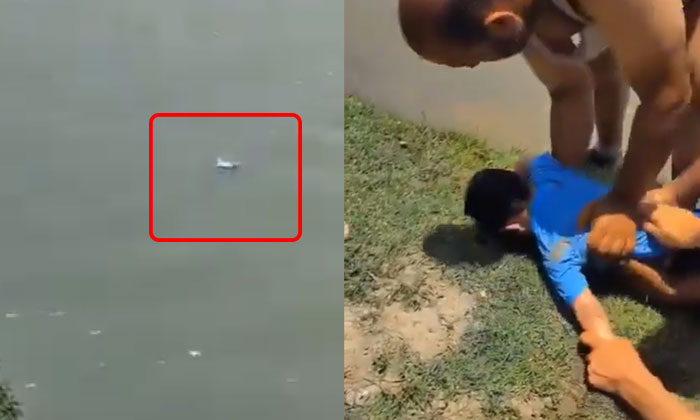  Shocking Video People Who Saved A Boy Who Was Drowning In Water, Viral Video, So-TeluguStop.com
