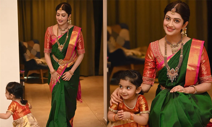  Actress Pranitha Subhash Shares Her Daughter Photos Goes Viral Details, Pranitha-TeluguStop.com