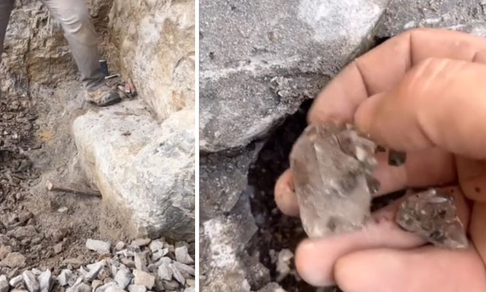  Video: Diamond Found While Breaking Stone Where Is It , Herkimer Diamond Mines-TeluguStop.com