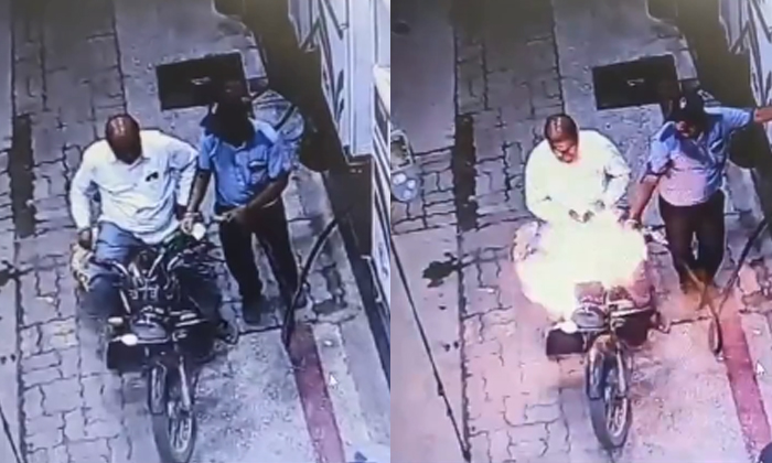  Mobile Phone Use At Petrol Pump Triggers Explosion Viral Video Details, Petrol S-TeluguStop.com