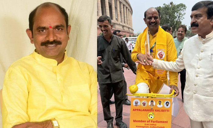 Mp Kalisetti Appalanaidu Went To Parliament On Cycle Viral Video Details, Viral-TeluguStop.com