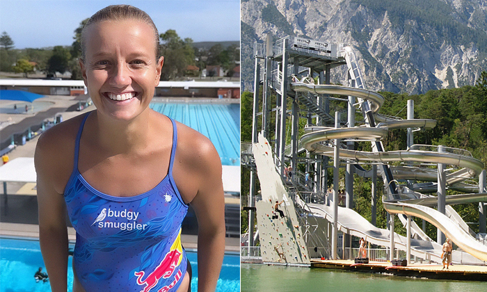  Thrill-seeking Diver Jumps Down Extreme Waterslide Ignoring The Strict Ban For W-TeluguStop.com