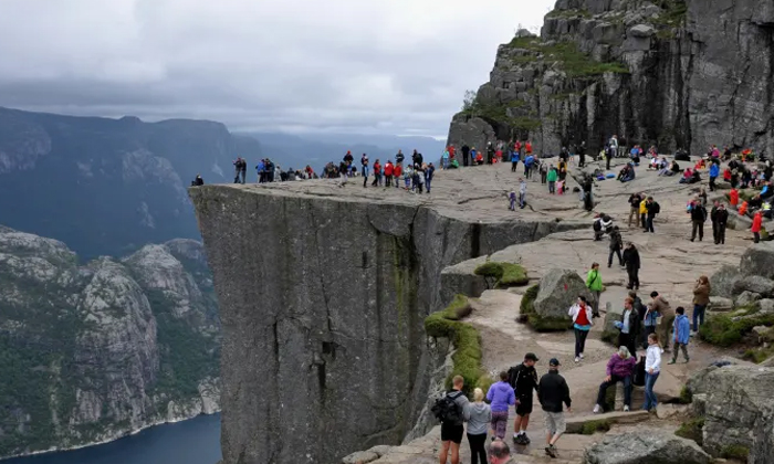 Telugu Iconic Cliff, Edge Peak, Norway, Nri, Pulpit Rock, Tourist, Tragedy Norwa