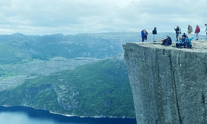 Telugu Iconic Cliff, Edge Peak, Norway, Nri, Pulpit Rock, Tourist, Tragedy Norwa