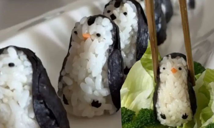  Video Have You Ever Seen Japanese Rice Balls Like Penguin, Rice Balls, Japanese-TeluguStop.com