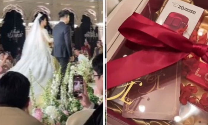  Viral Video Of Wedding Guests Gift Cover With Huge Amount Of Money, Viral Video,-TeluguStop.com