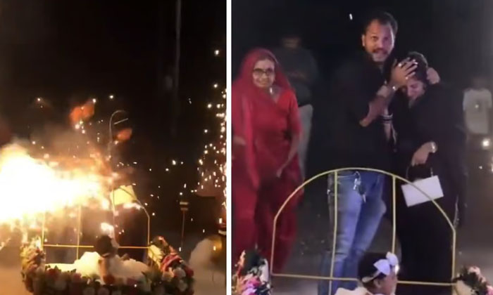  Birthday Party Firecrackers Gone Wrong Viral On Social Media, Viral Video, Viral-TeluguStop.com