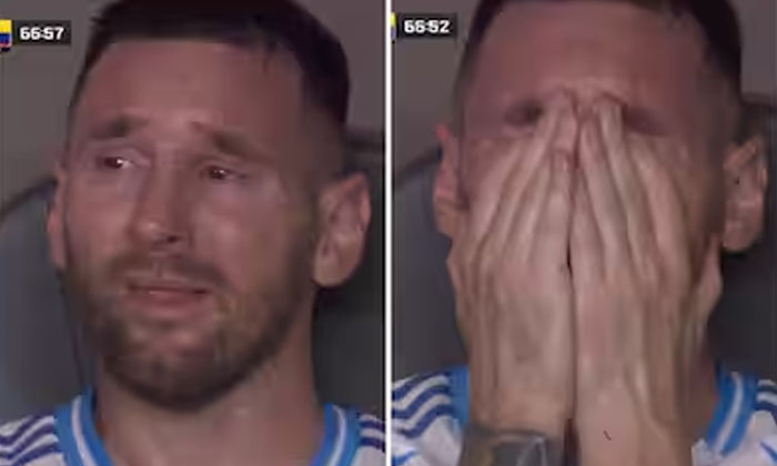  Lionel Messi In Tears After Being Substituted During Copa America , Lionel Messi-TeluguStop.com