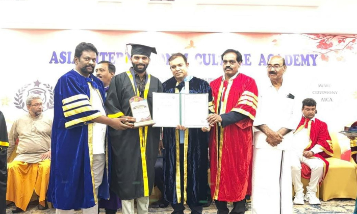  Racherla Gollapally Is A Young Man Who Has Received A Doctorate Degree, Racherla-TeluguStop.com