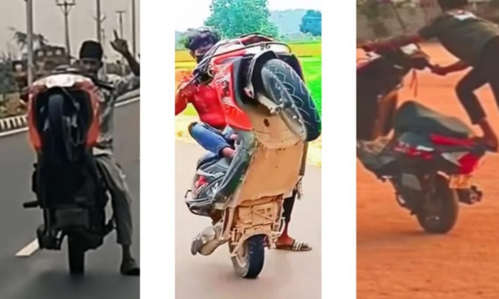  Two Persons Were Arrested For Doing Dangerous Stunts With Bikes On The Road, Two-TeluguStop.com
