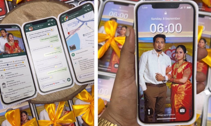  Iphone Themed Wedding Card Going Viral On Social Media Details, Viral Video, Soc-TeluguStop.com