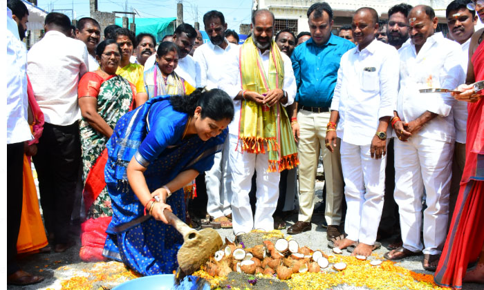  Laying Of Foundation Stone For Ambedkar Chaurasta Works ,ambedkar Chowrasta ,-TeluguStop.com