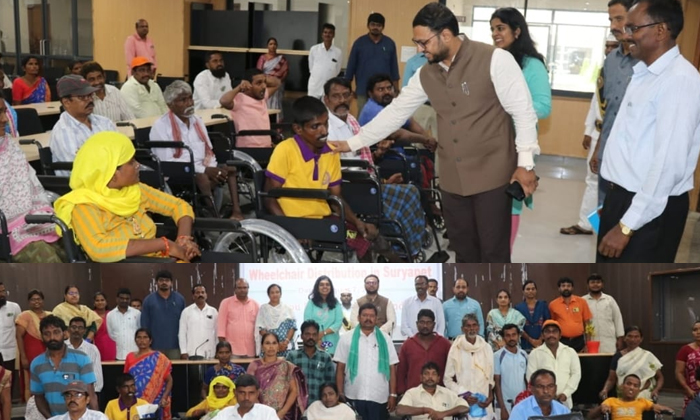  Distribution Of Wheelchairs To The Disabled Under The Aegis Of Social Impact Gro-TeluguStop.com
