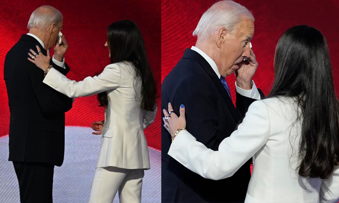  Emotional Joe Biden Wipes Away Tears Ahead Of Farewell Speech At Democratic Nati-TeluguStop.com