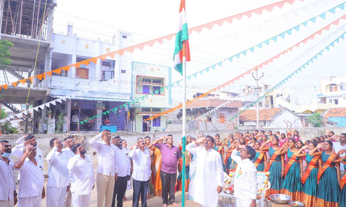  Flag Unveiling Ceremony In Rajanna Temple Sanskrit College , Flag Hoisting Cer-TeluguStop.com