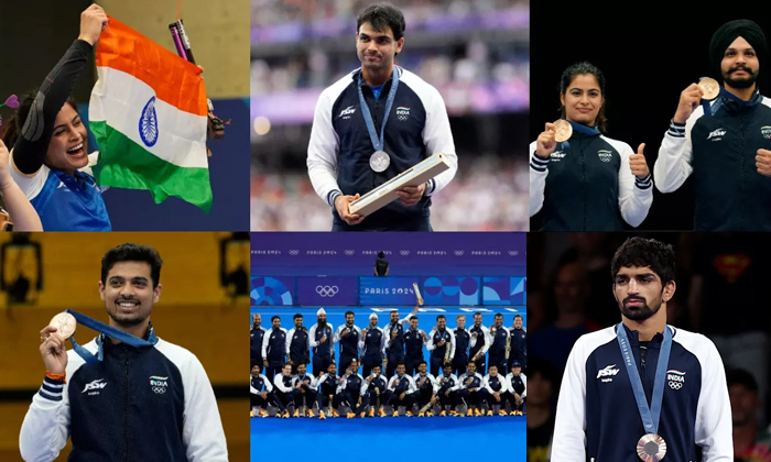  Manu Bhaker To Aman Sehrawat Indias Medal Winners At Paris Olympics 2024 Details-TeluguStop.com