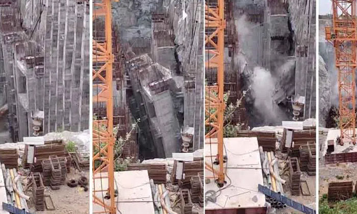  The Protective Wall Of The Pump House Collapsed In Moments The Officials, Nagar-TeluguStop.com