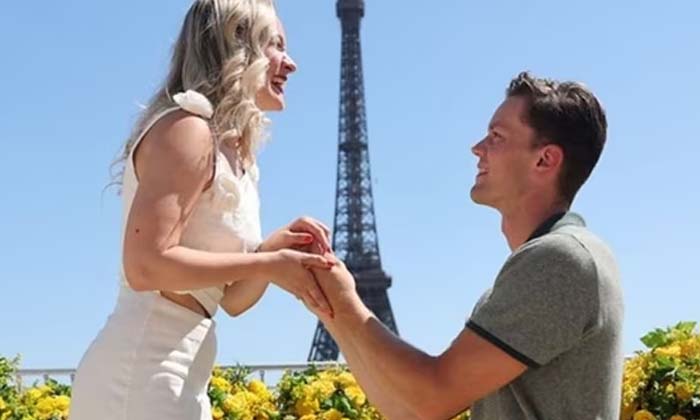  Olympic Gold Medalist Romantic Proposal Video In Front Of Eiffel Tower Goes Vira-TeluguStop.com